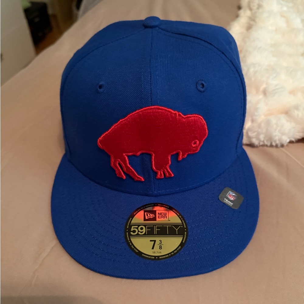 New Era Blue 59FIFTY Cap with Red Buffalo Logo
